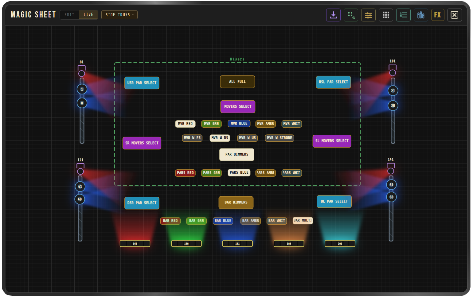 MiKonsole Magic Sheet — live view